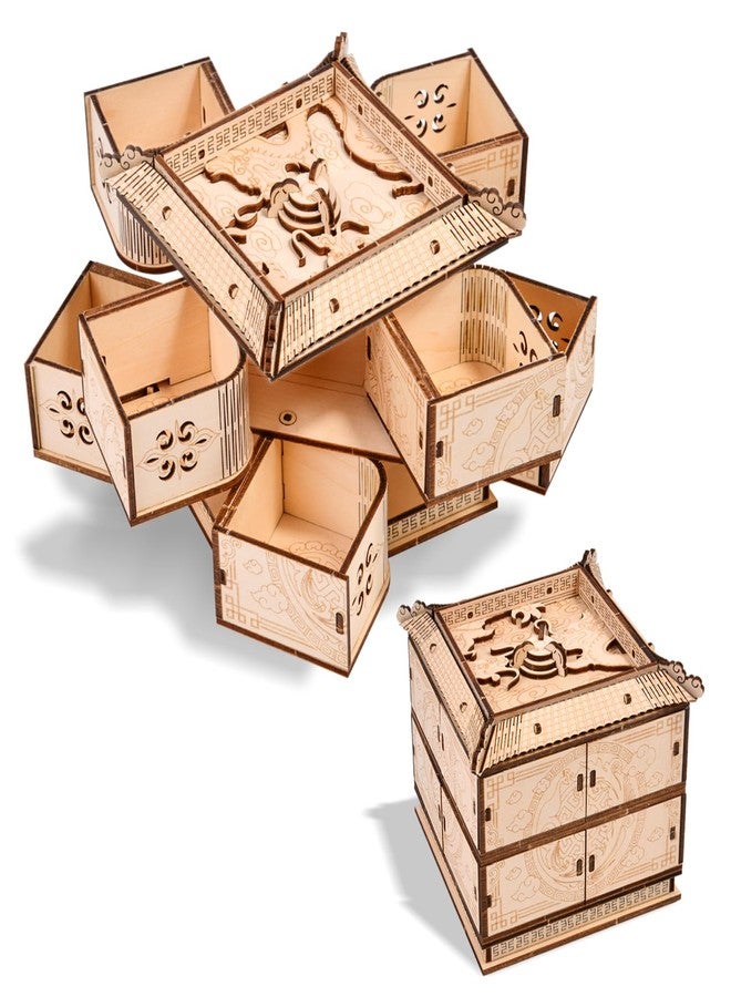 varbertos 3D Wooden Puzzle Mechanical Treasure Box of Dragon, DIY Model Kits and 3D Puzzles for Adults, Unique Wooden Puzzle for Adults, Hobbies Projects Adult Building Sets Gift for Women and Kids - Image 1